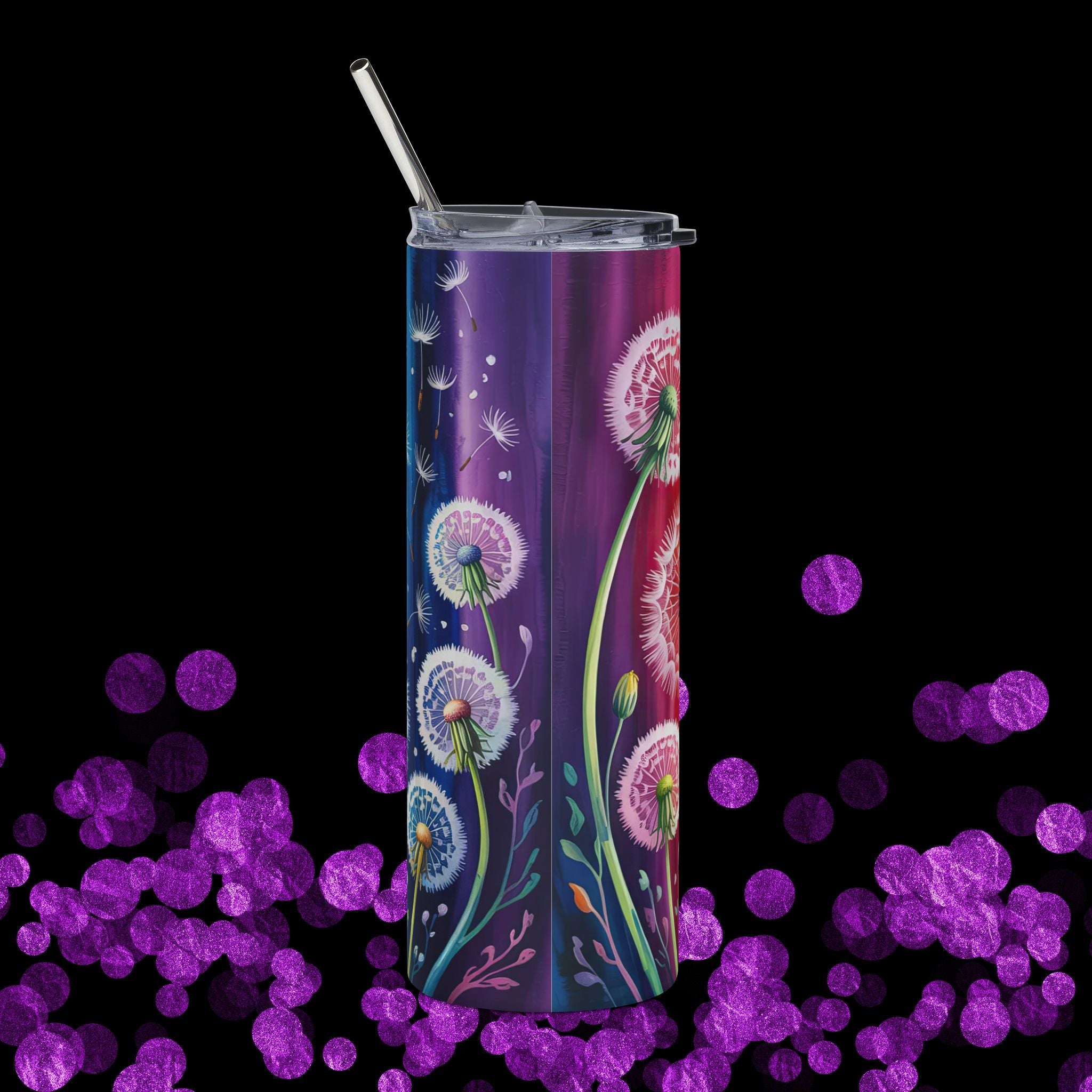 "Just Breathe" — Colorful Dandelion Insulated Tumbler