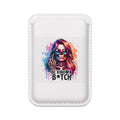 Vegan MagSafe Wallet — Colorful Skull 'Be Kind of a B*tch' Card Holder