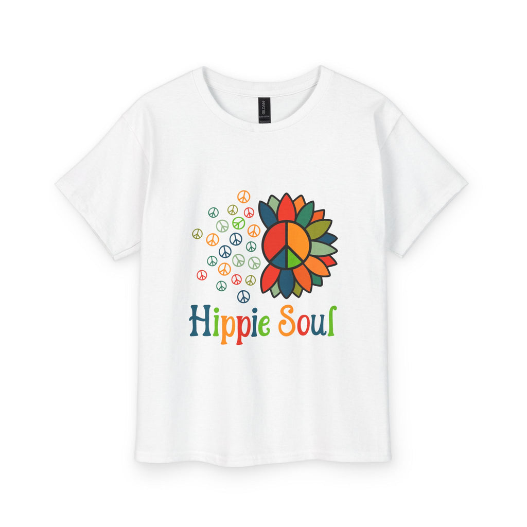 Youth T-Shirt — "Hippie Soul" Peace Sunflower Kids Tee