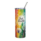 "Just Breathe" — Colorful Dandelion Insulated Tumbler