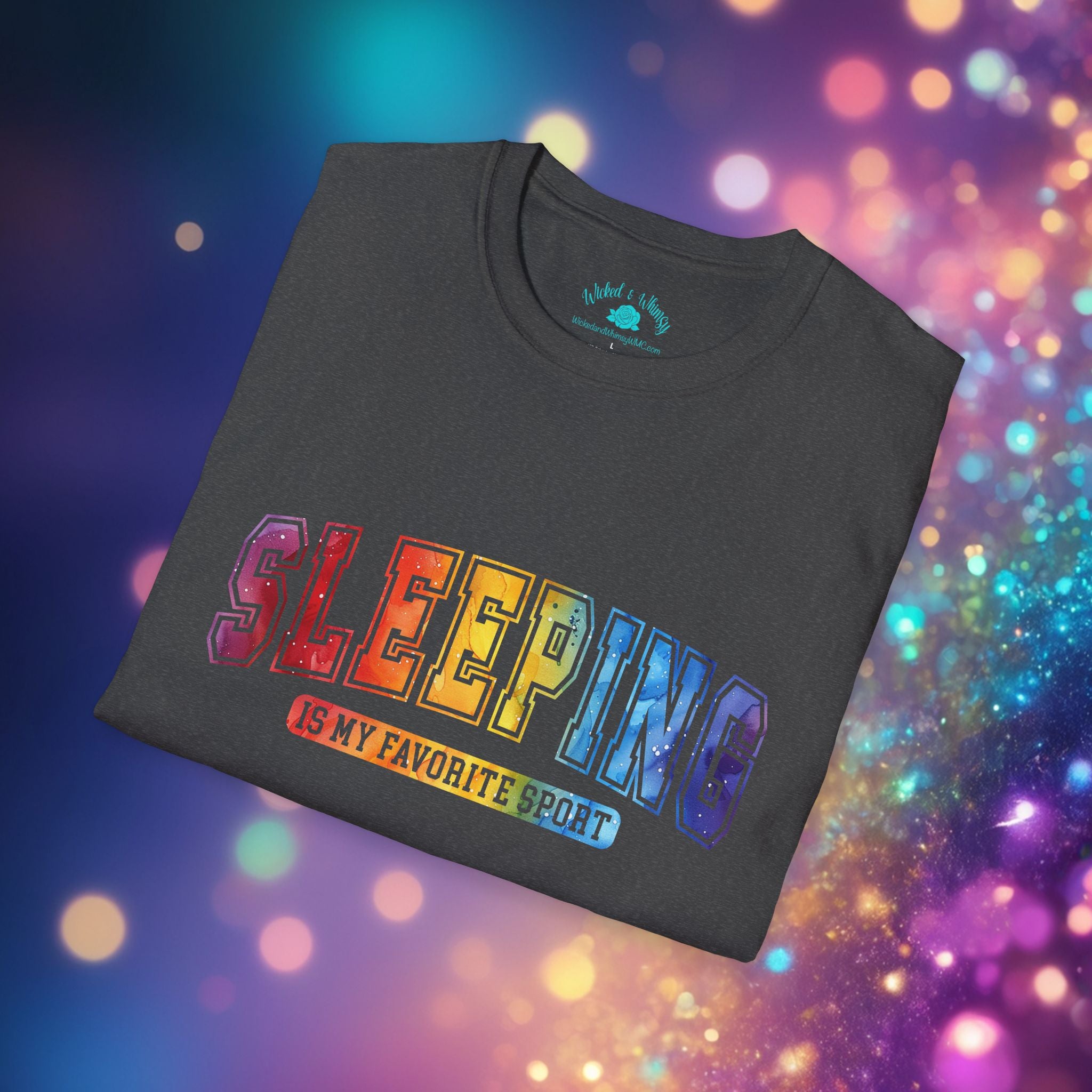 Sleeping Is My Favorite Sport - Rainbow Retro Graphic Tee