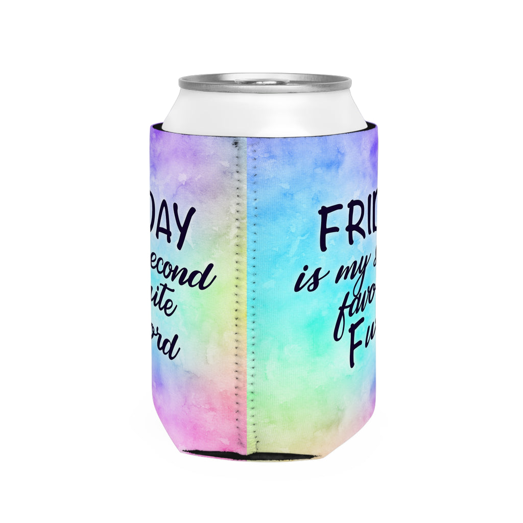 Can Cooler Sleeve — “Friday Is My Second Favorite F‑Word” Tie‑Dye Beer Koozie