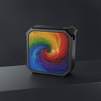 Portable Bluetooth Speaker — Rainbow Swirl Outdoor Speaker with Carabiner