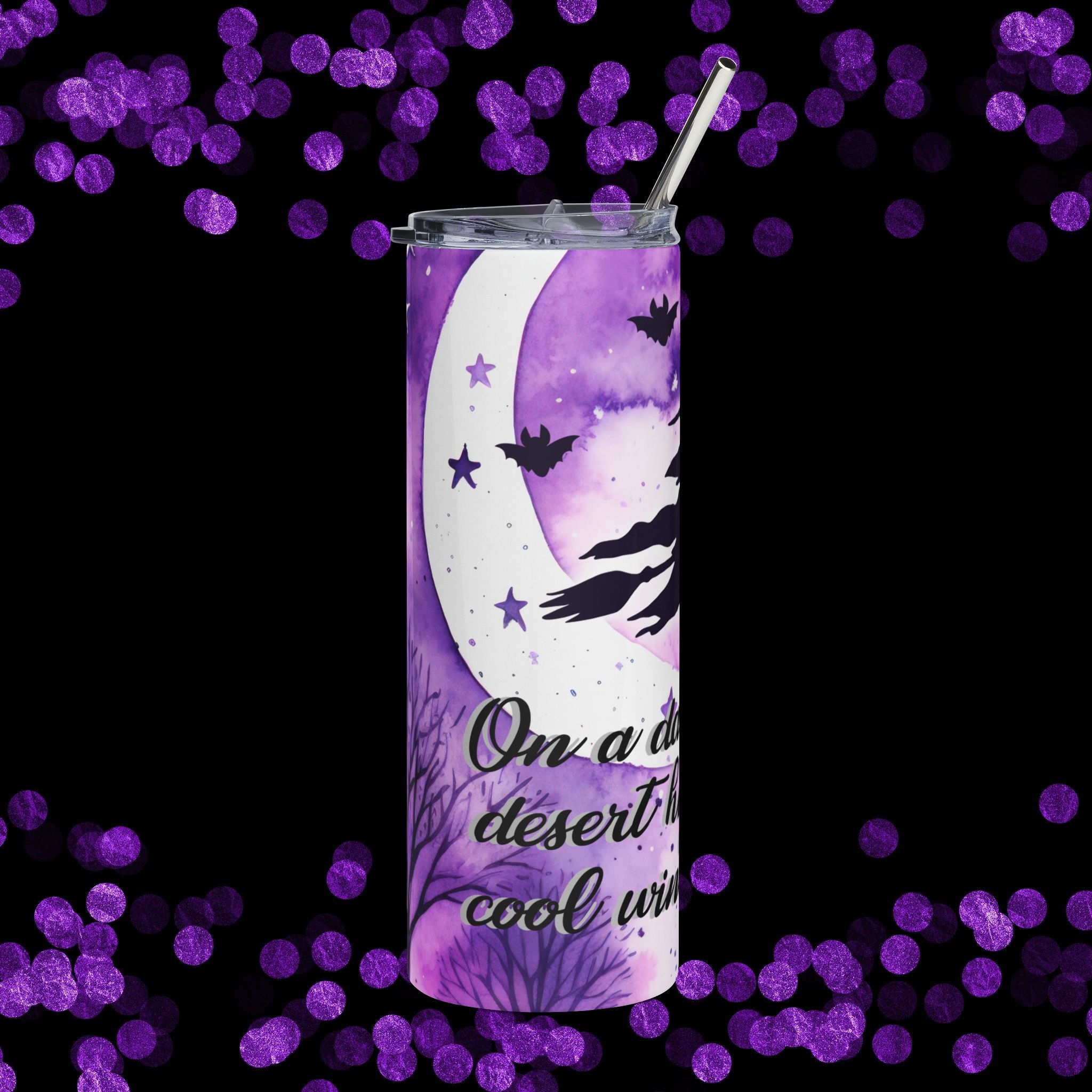 “On a Dark Desert Highway” Purple 20 oz Skinny