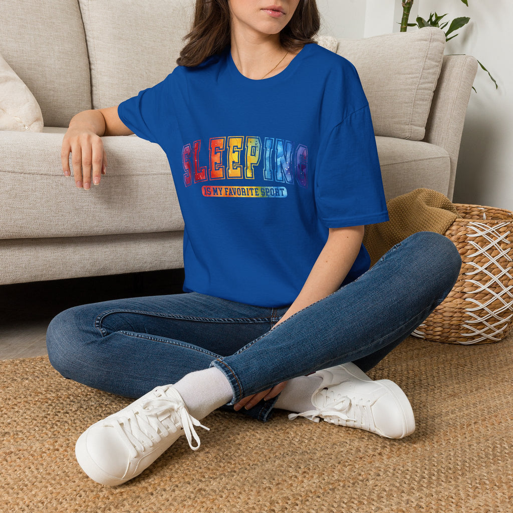 Sleeping Is My Favorite Sport - Rainbow Retro Graphic Tee