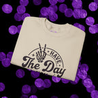 Have The Day You Deserve - Graphic with Expressive Skull Hands