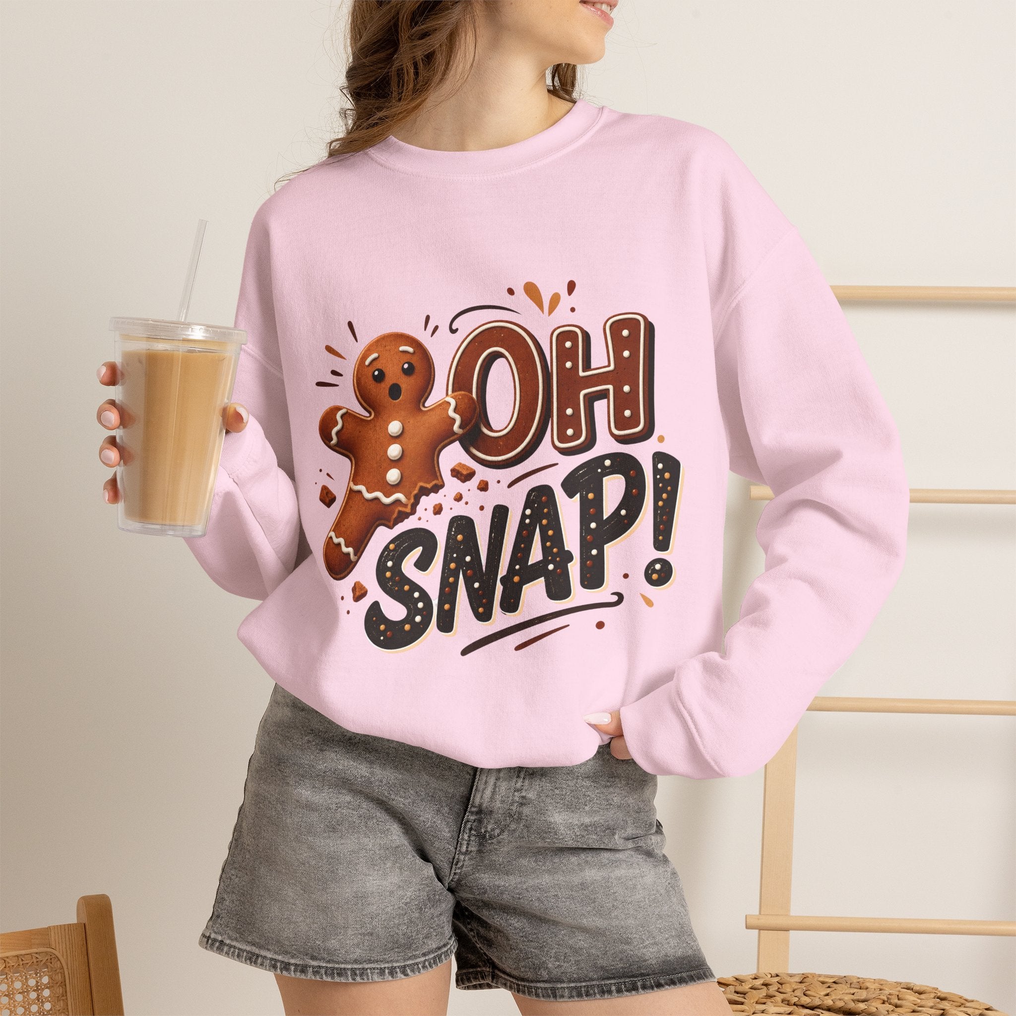 Gingerbread "Oh Snap!" Crewneck Sweatshirt