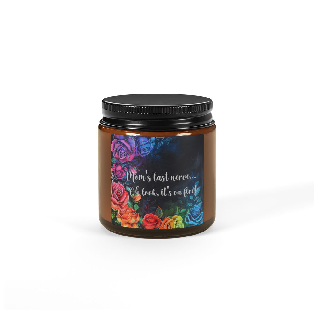 Aromatic Soy Candle — "Mom’s Last Name… Oh Look, It’s Our Last" Amber Jar (Multi-Size)