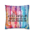 "Welcome-ish & Good Vibes" Accent Pillow Cover