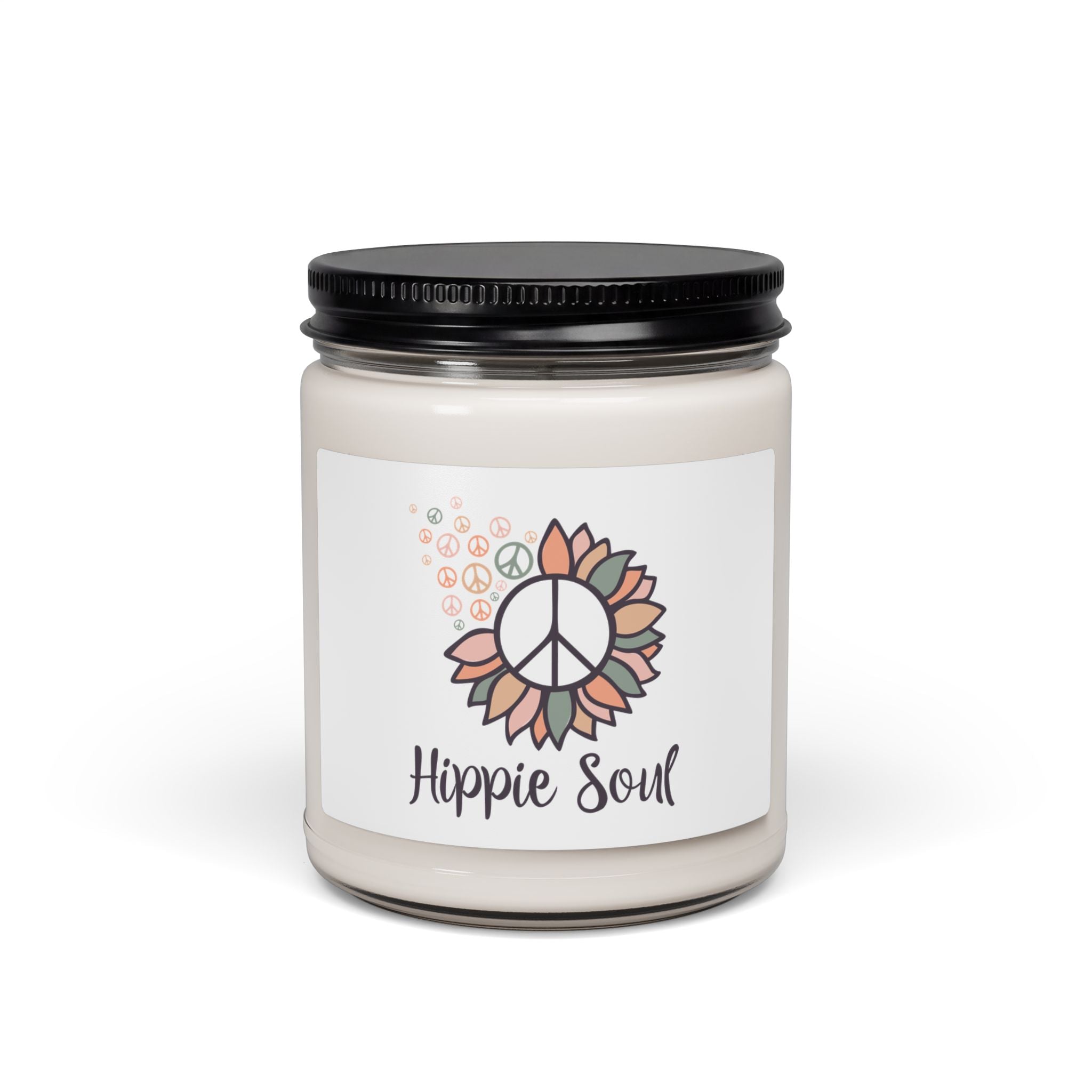 Hippie Soul Soy Candle — 9oz Scented Jar (Peace + Floral Aromas)