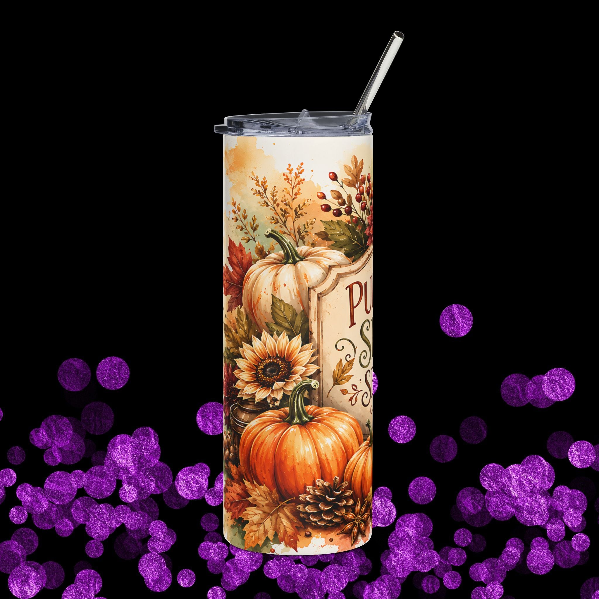 Pumpkin Spice Season 20oz Stainless Tumbler — Fall Autumn Travel Cup
