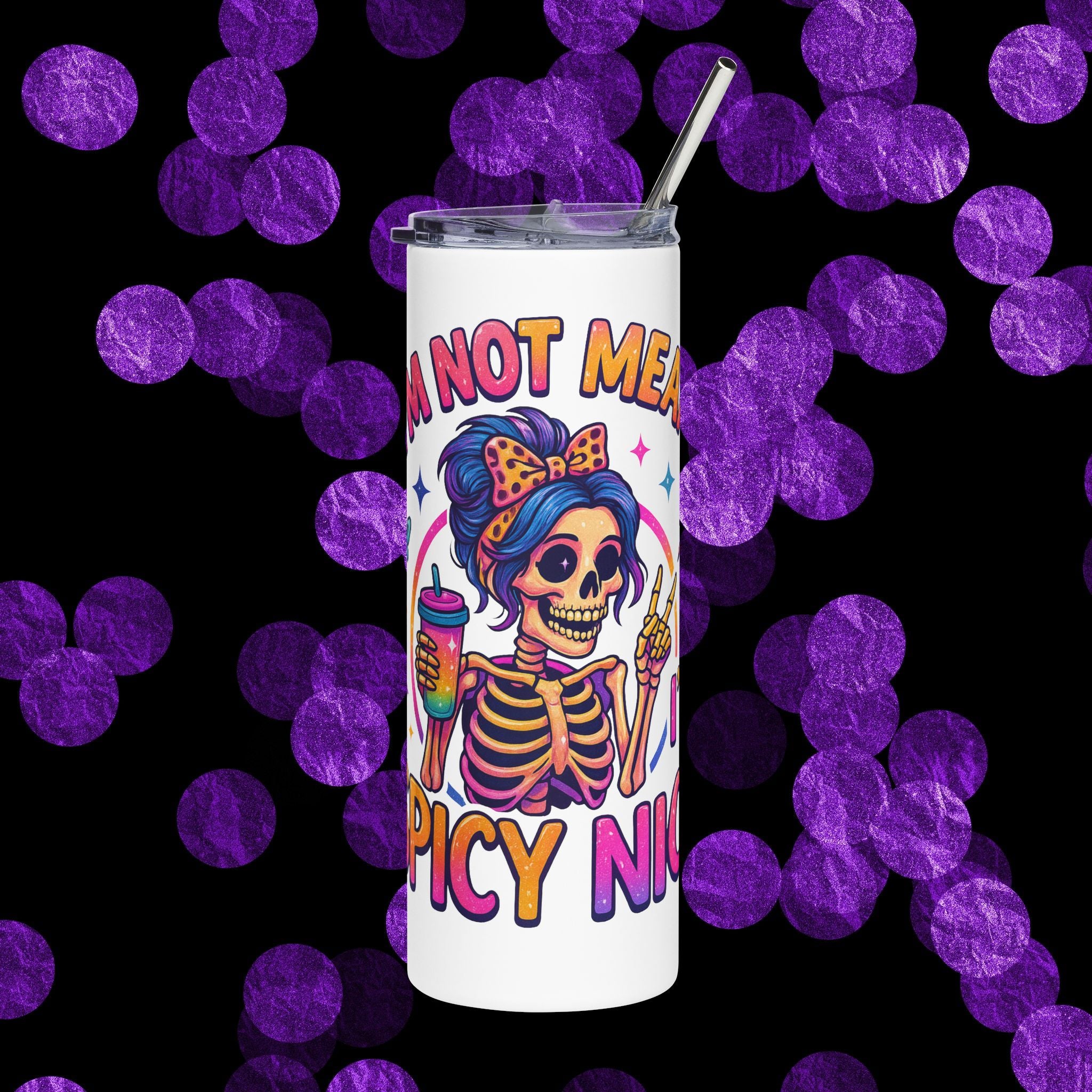 'I'm Not Mean, I'm Spicy Nice' Skull Girl 20 oz. Tumbler