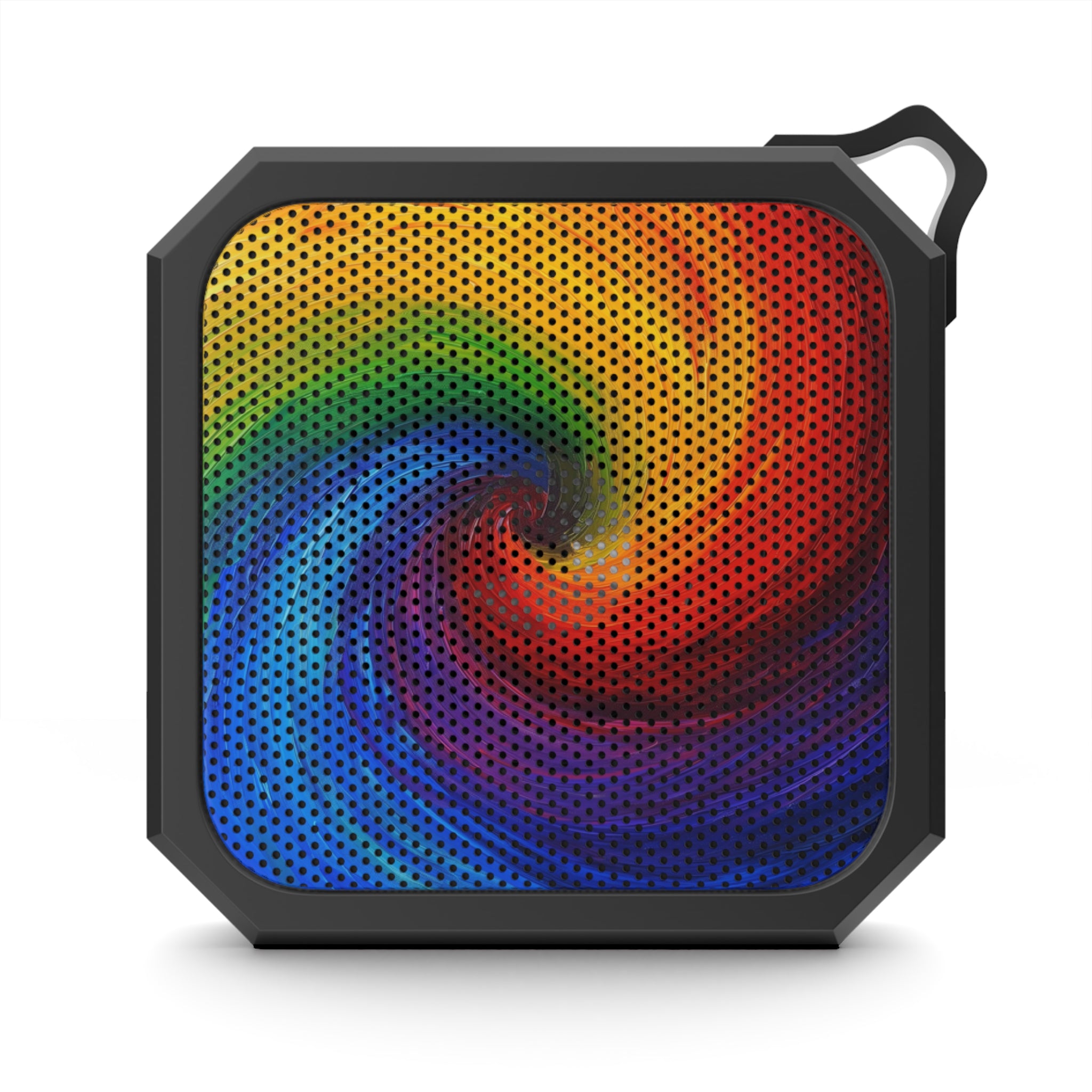 Portable Bluetooth Speaker — Rainbow Swirl Outdoor Speaker with Carabiner