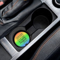 Car Coaster — "I Don't Think There Will Be Enough Coffee or Middle Fingers for Today" Rainbow Ceramic