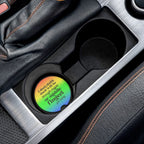 Car Coaster — "I Don't Think There Will Be Enough Coffee or Middle Fingers for Today" Rainbow Ceramic