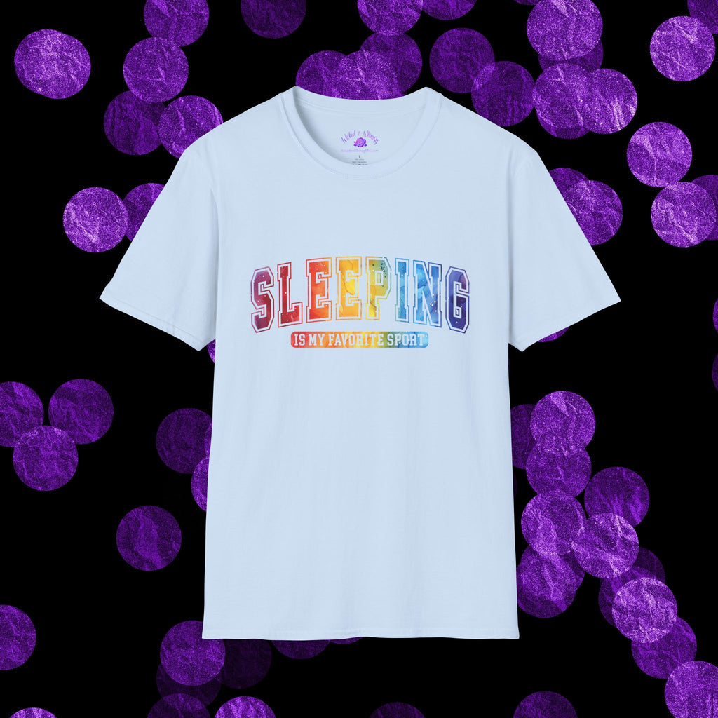 Sleeping Is My Favorite Sport - Rainbow Retro Graphic Tee
