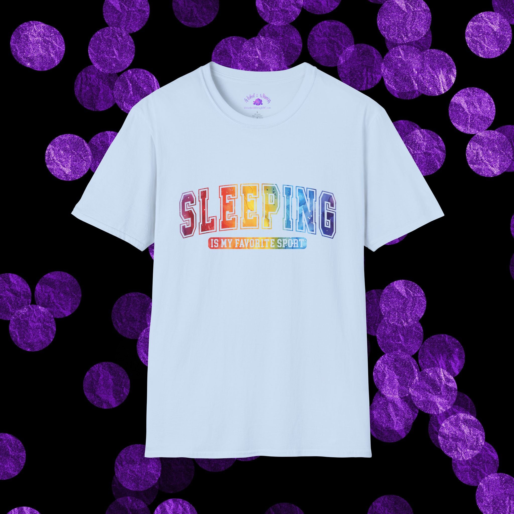 Sleeping Is My Favorite Sport - Rainbow Retro Graphic Tee