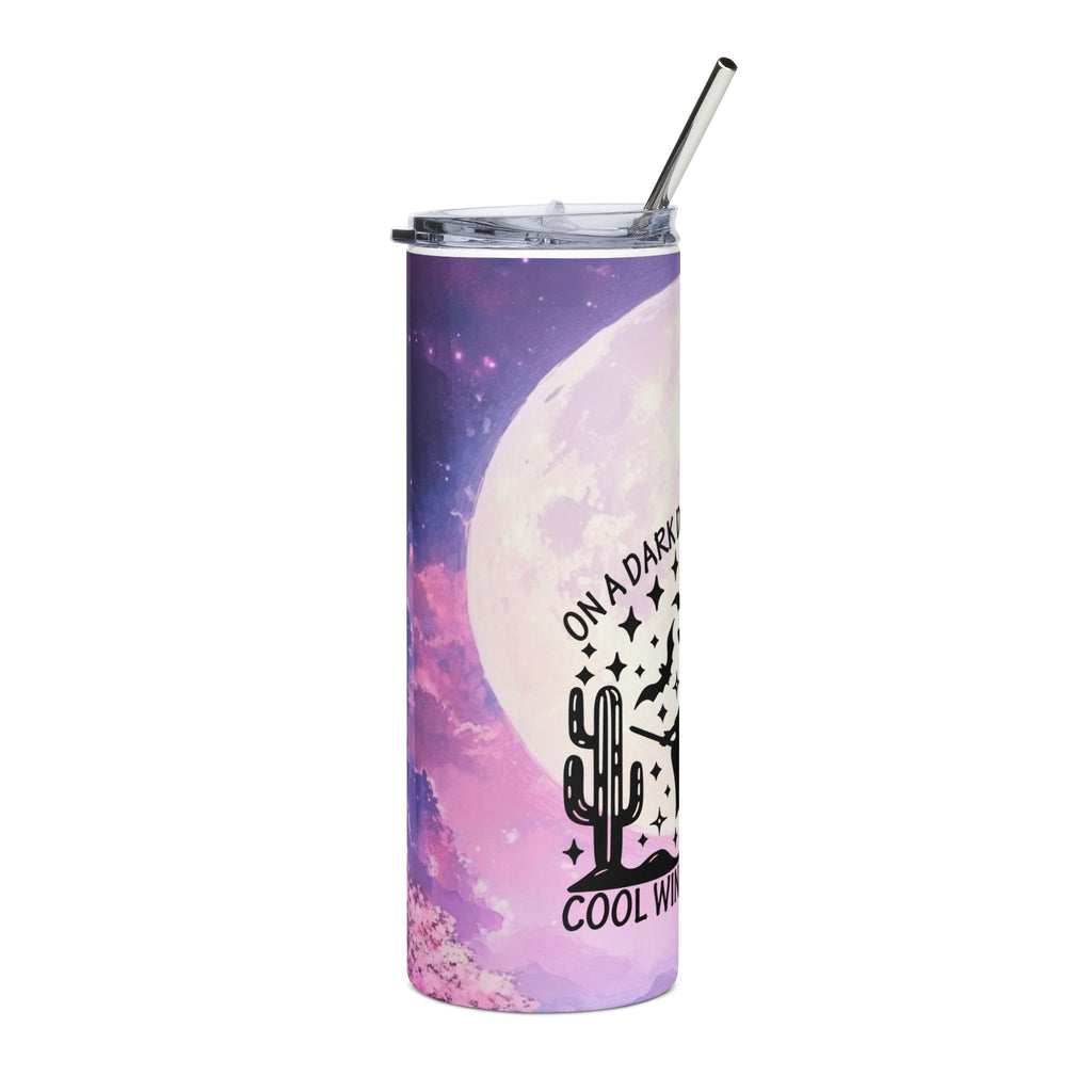 20oz Moonlit Desert Tumbler — “On a Dark Desert Highway” Stainless Steel Travel Cup