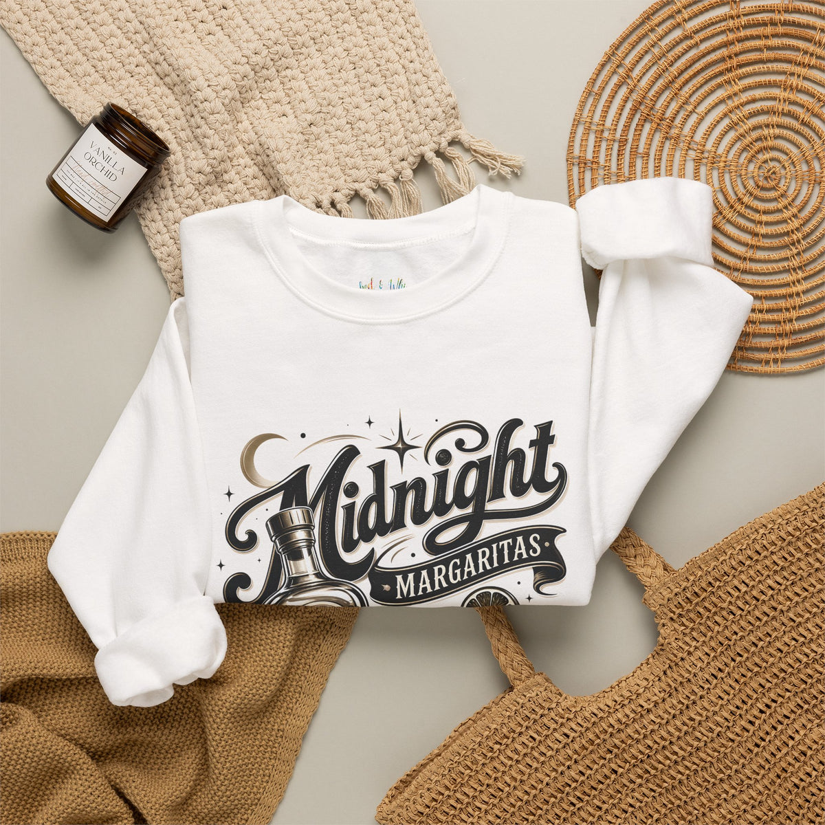 Midnight Margaritas Tequila Cocktail Graphic Unisex Sweatshirt