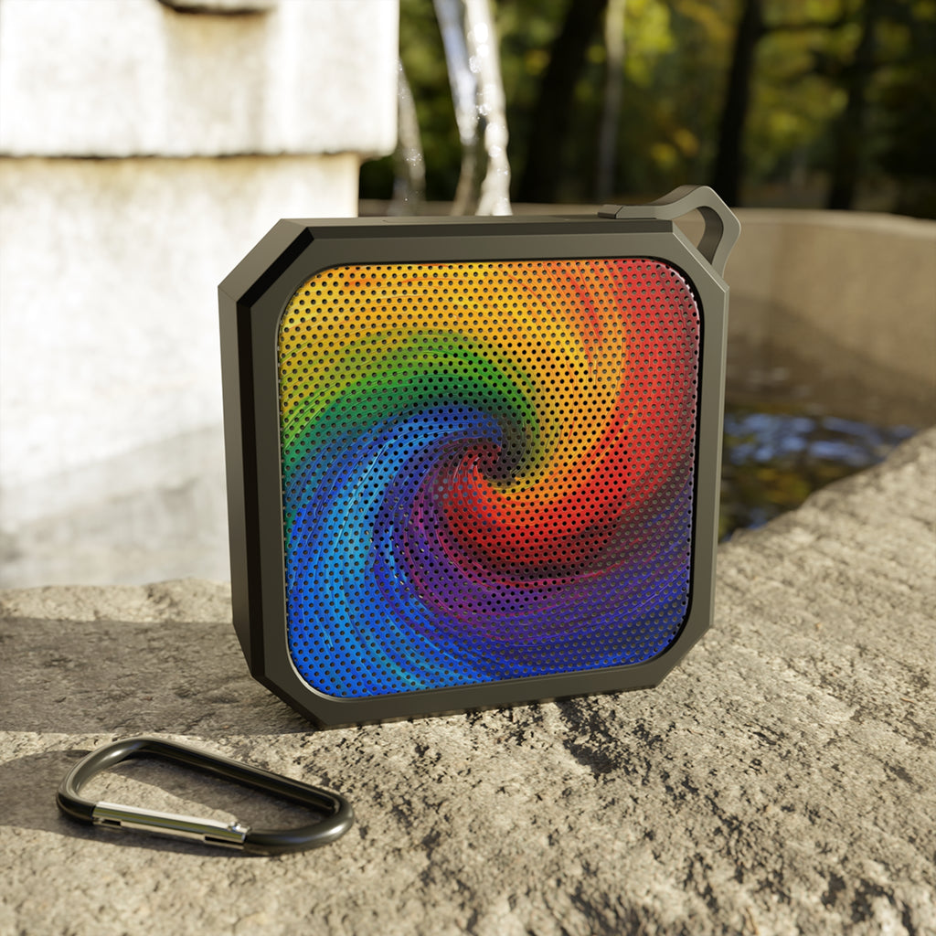 Portable Bluetooth Speaker — Rainbow Swirl Outdoor Speaker with Carabiner