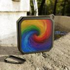 Portable Bluetooth Speaker — Rainbow Swirl Outdoor Speaker with Carabiner