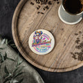 Coaster — "Surviving Motherhood One Coffee at a Time" Colorful Skeleton Mom Coaster