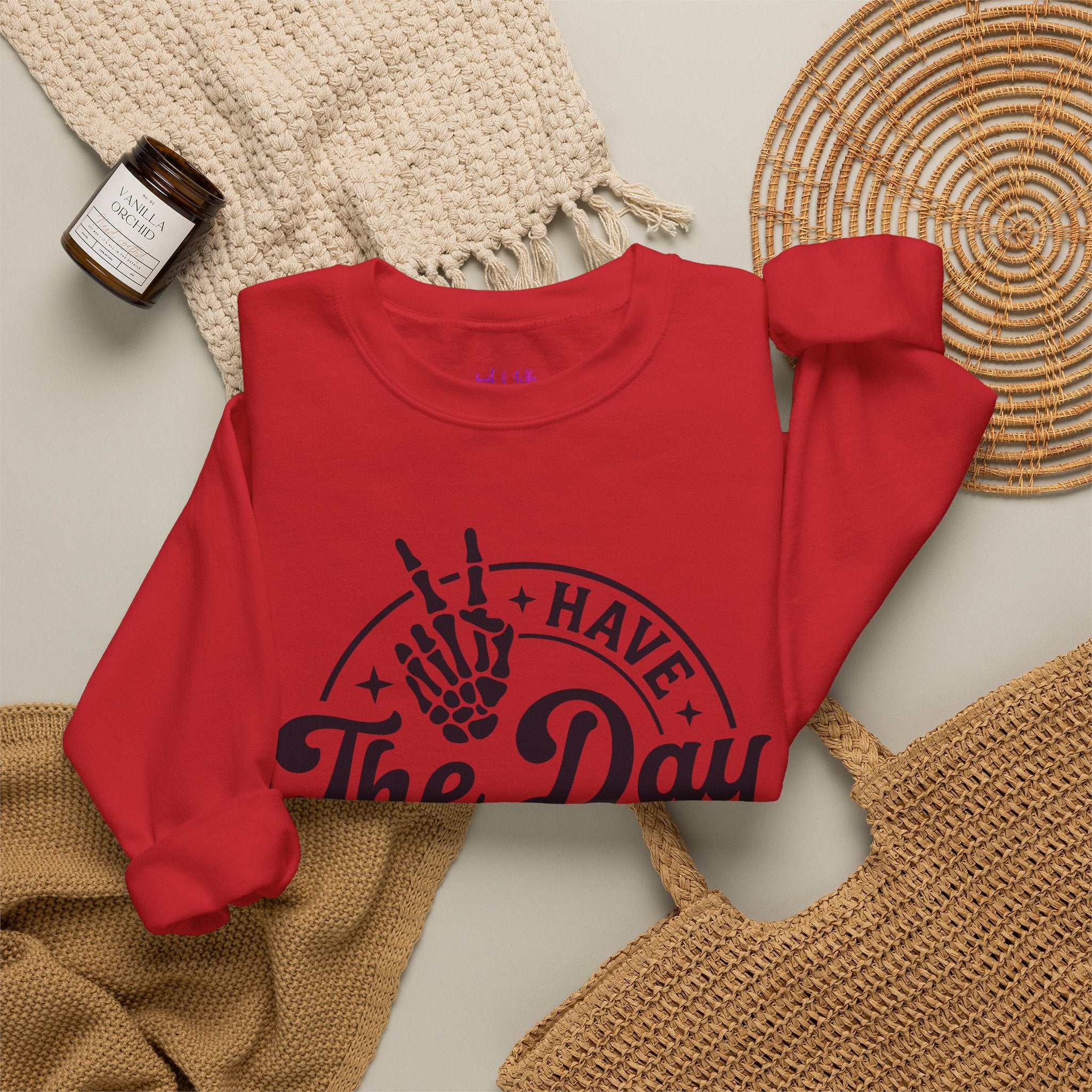 Have The Day You Deserve - Graphic with Expressive Skull Hands
