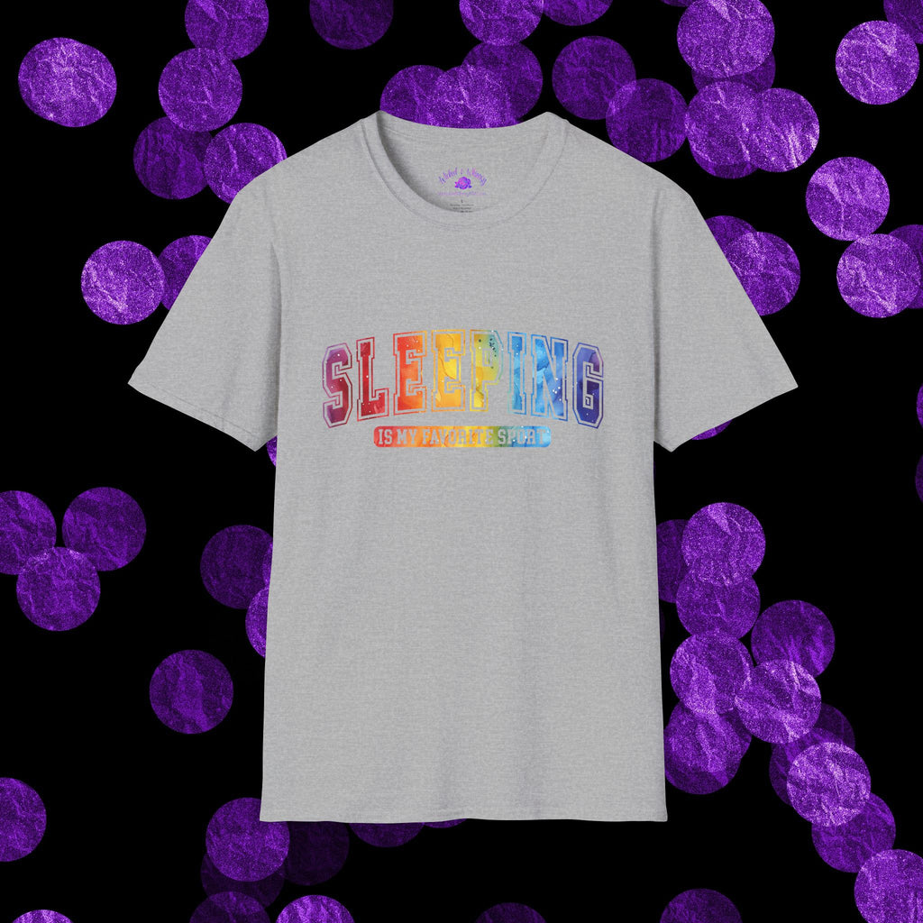 Sleeping Is My Favorite Sport - Rainbow Retro Graphic Tee