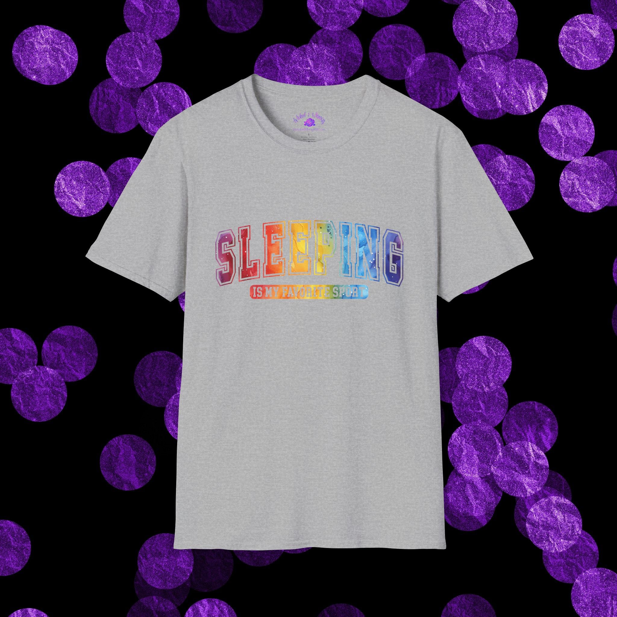 Sleeping Is My Favorite Sport - Rainbow Retro Graphic Tee