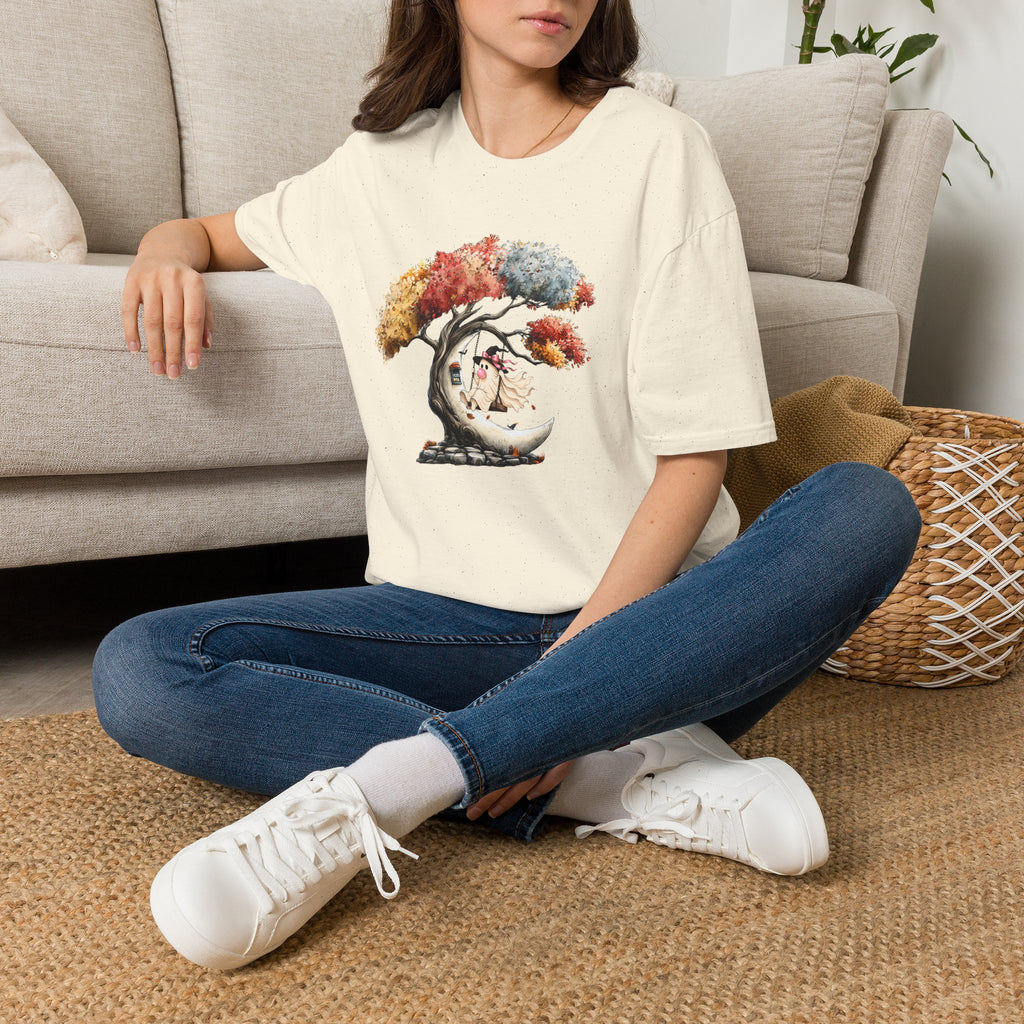 Whimsical Autumn Tree with Ghost T-Shirt