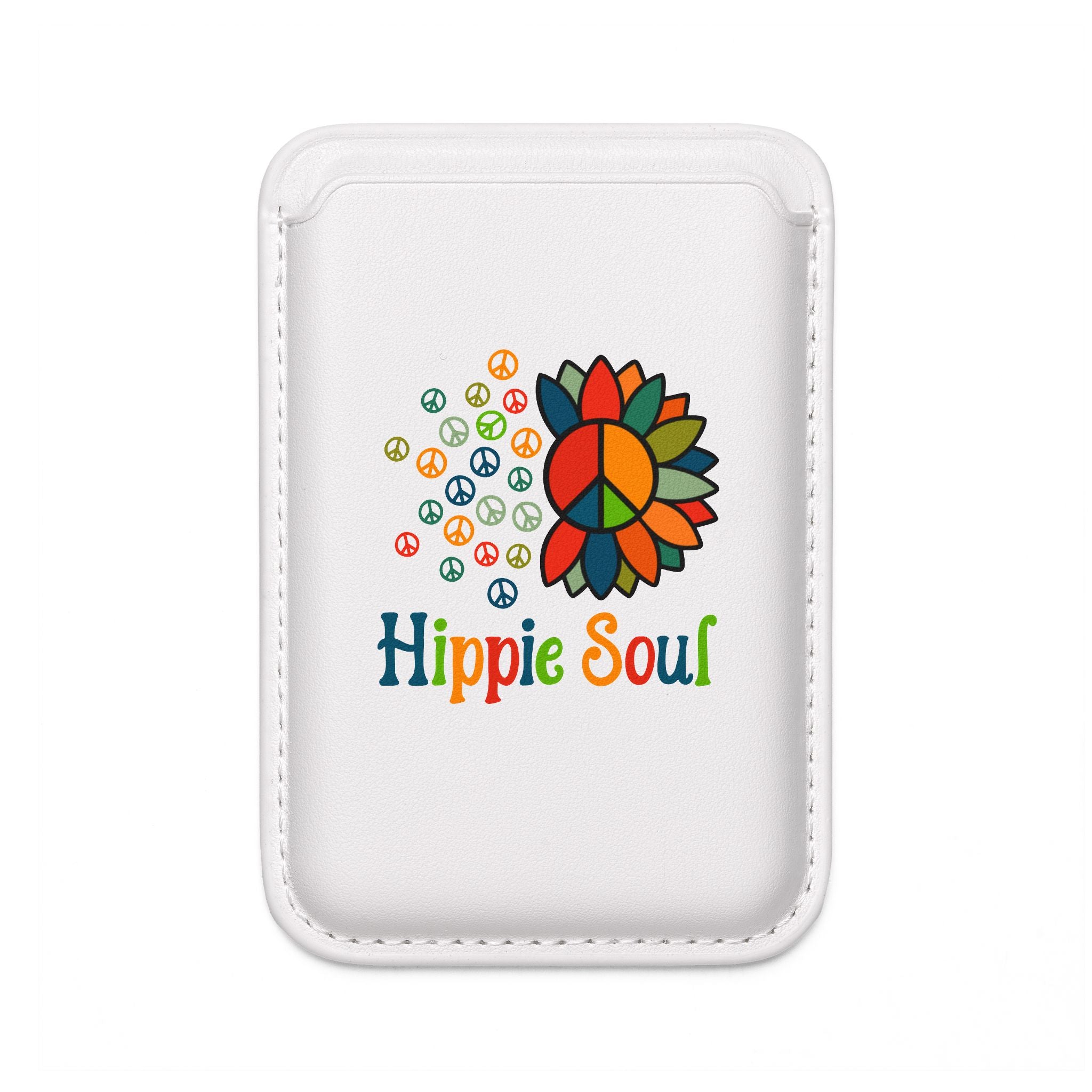 Hippie Soul Vegan MagSafe Wallet — Peace Sign Floral Card Holder