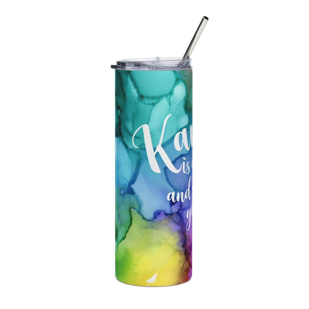 Karma Watercolor Tumbler 20oz – 'Karma is a bitch…”Insulated Stainless Steel Travel Cup
