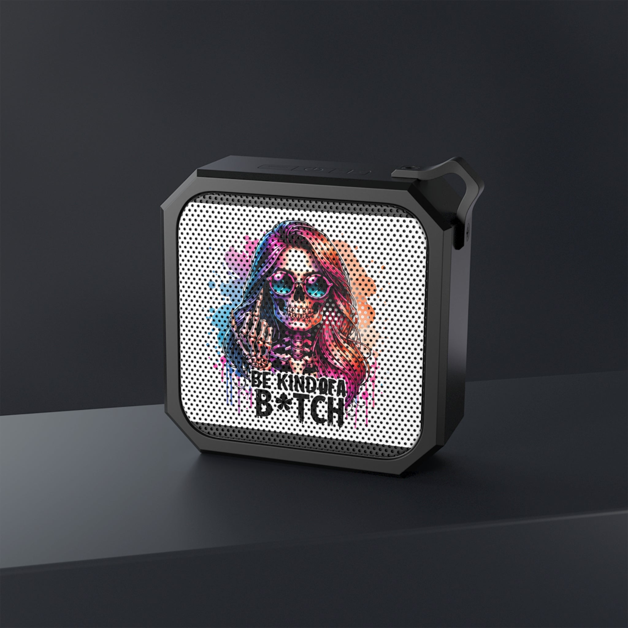 Bluetooth Speaker — Colorful Skull Girl 'Be Kind of a B*tch' Waterproof Portable Speaker