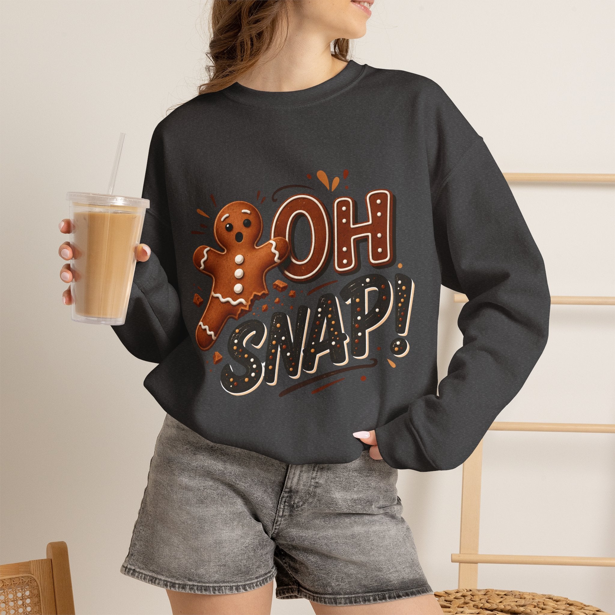 Gingerbread "Oh Snap!" Crewneck Sweatshirt