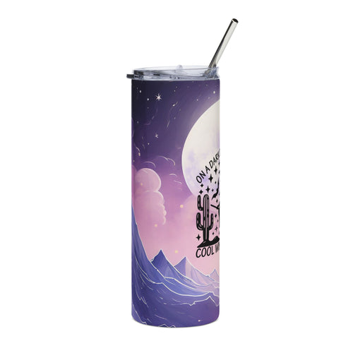 20oz Moonlit Desert Tumbler — “On a Dark Desert Highway” Stainless Steel Travel Cup