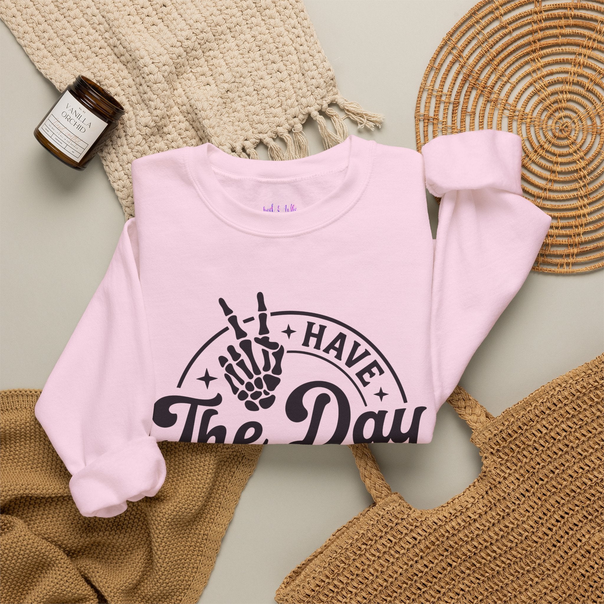 Have The Day You Deserve - Graphic with Expressive Skull Hands