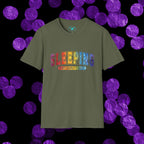 Sleeping Is My Favorite Sport - Rainbow Retro Graphic Tee