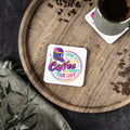 Funny Coffee Coasters — “Drink Your Coffee and Handle Your Shit” Cork-Back Drink Coaster (Set)