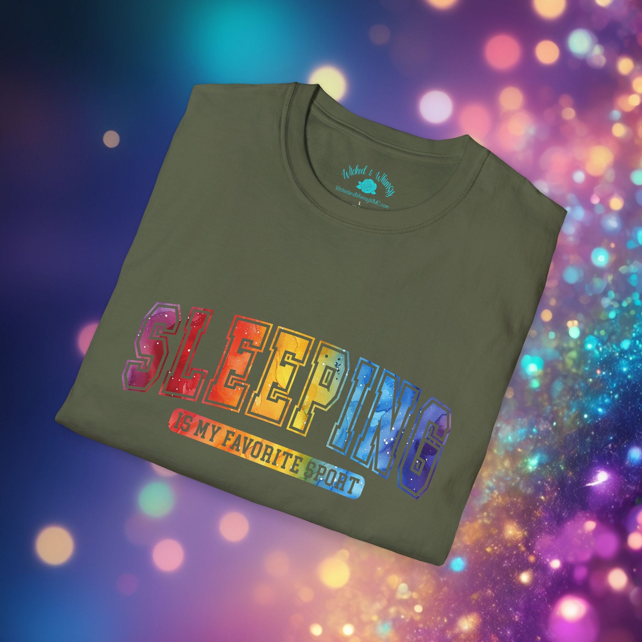 Sleeping Is My Favorite Sport - Rainbow Retro Graphic Tee
