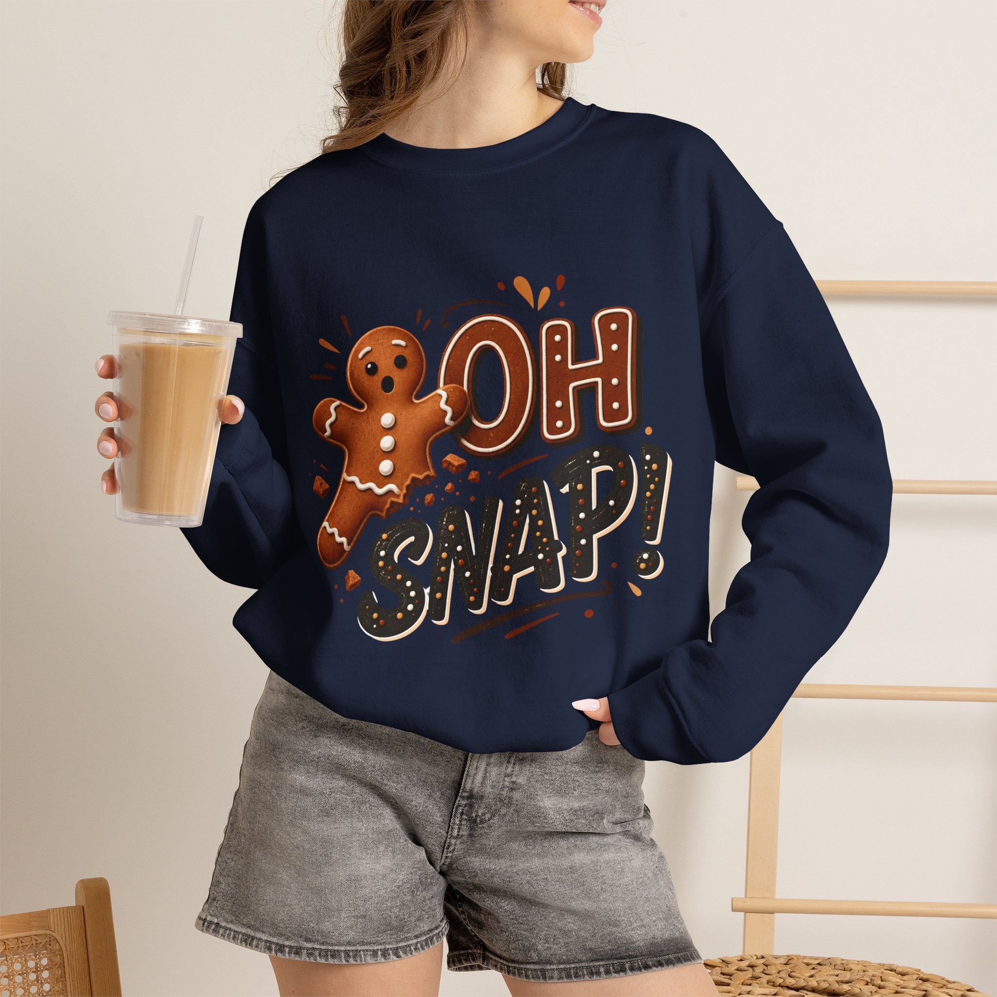 Gingerbread "Oh Snap!" Crewneck Sweatshirt
