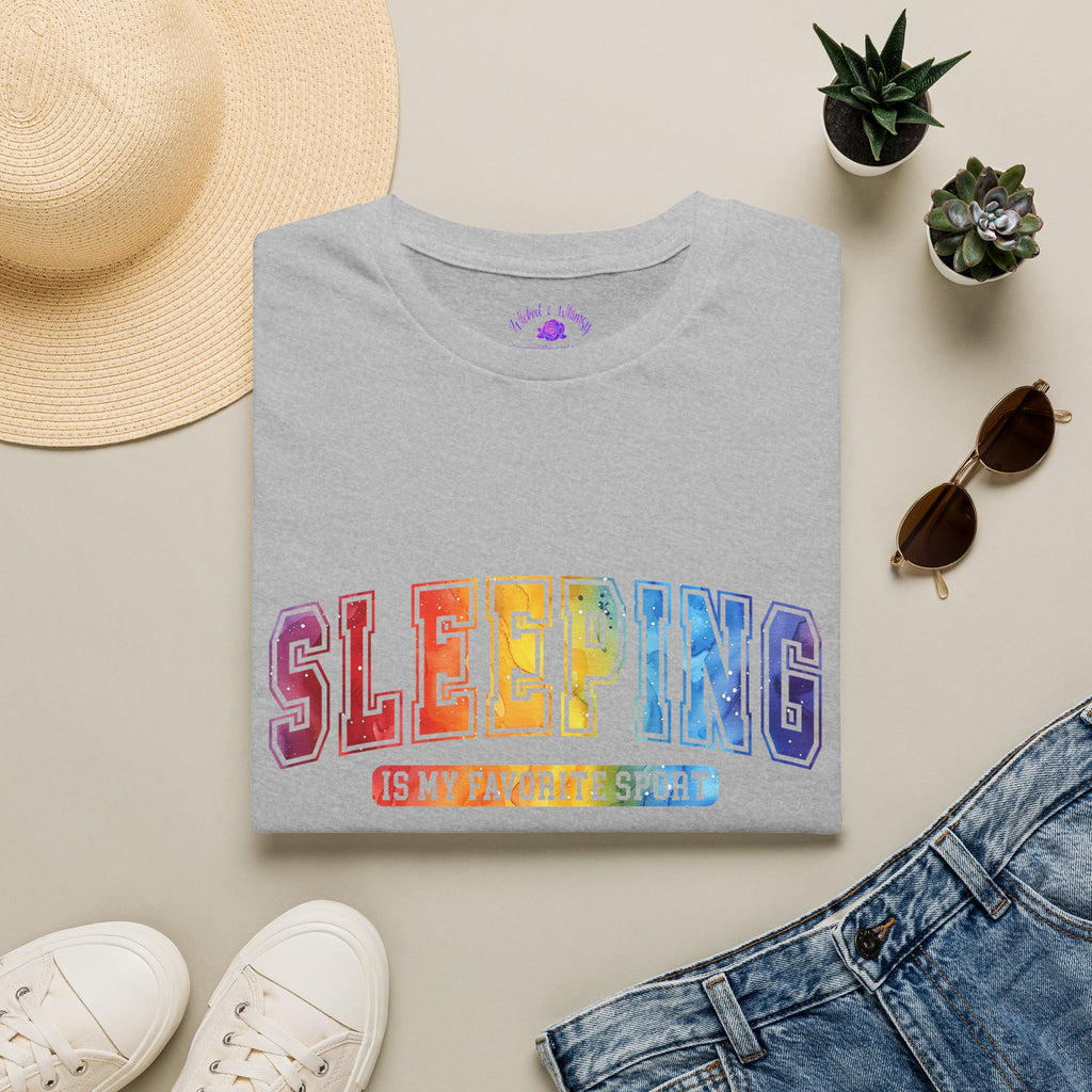 Sleeping Is My Favorite Sport - Rainbow Retro Graphic Tee