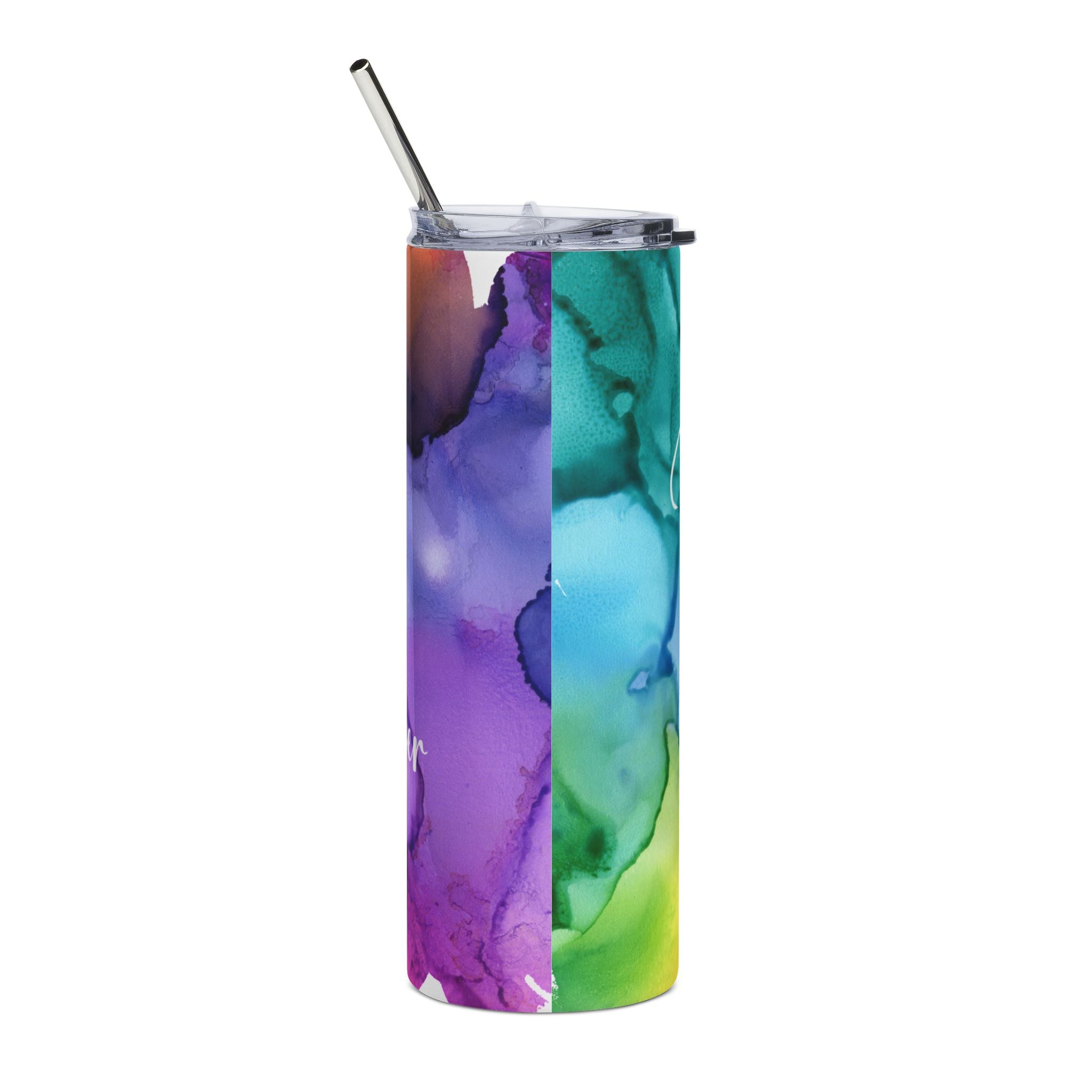 Karma Watercolor Tumbler 20oz – 'Karma is a bitch…”Insulated Stainless Steel Travel Cup
