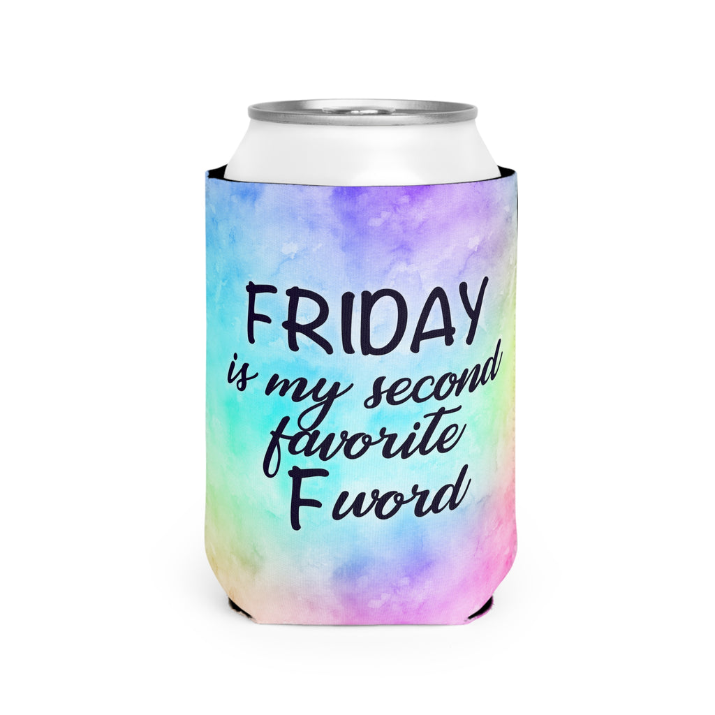 Can Cooler Sleeve — “Friday Is My Second Favorite F‑Word” Tie‑Dye Beer Koozie
