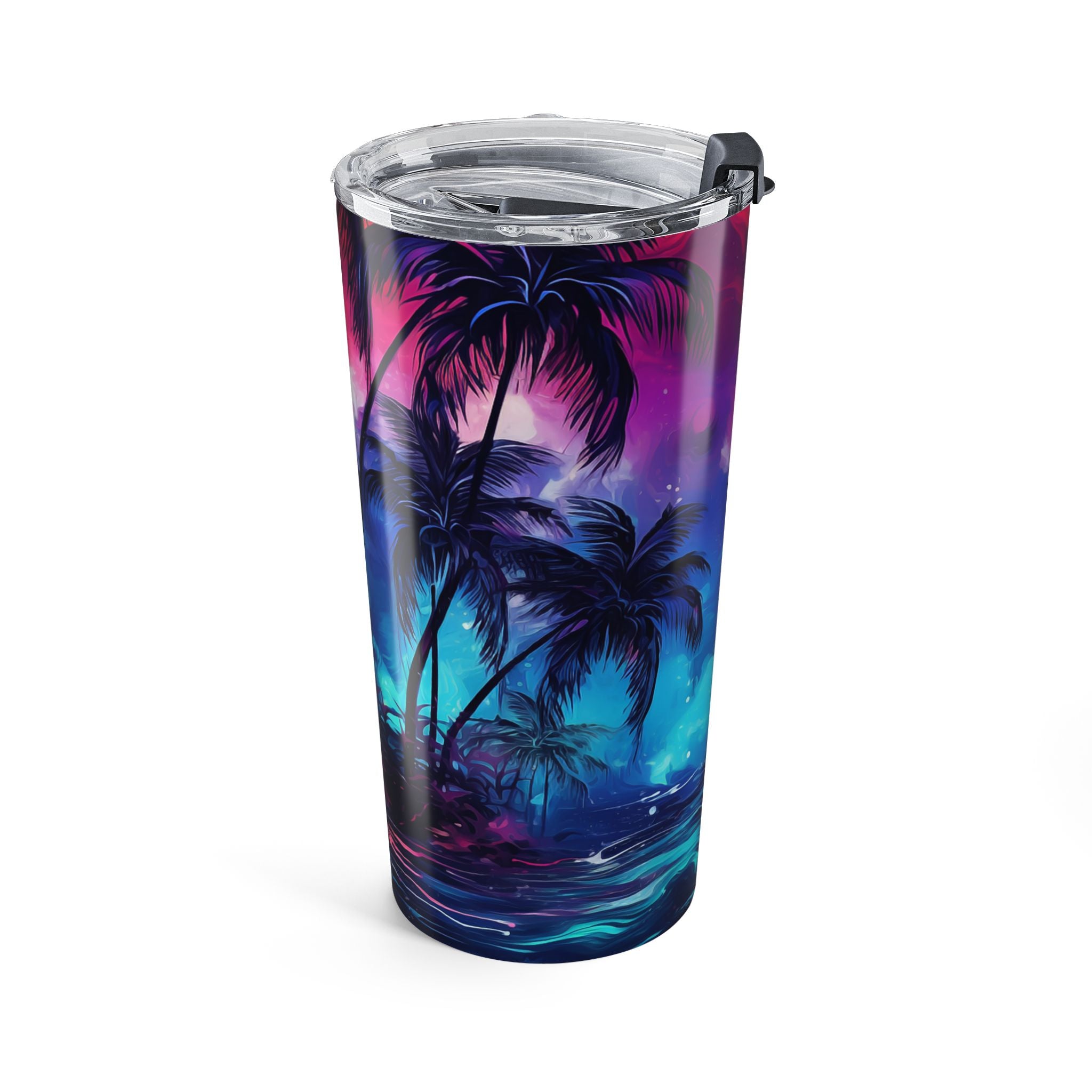 20oz Tropical Sunset Tumbler — Neon Palm Beach Drinkware