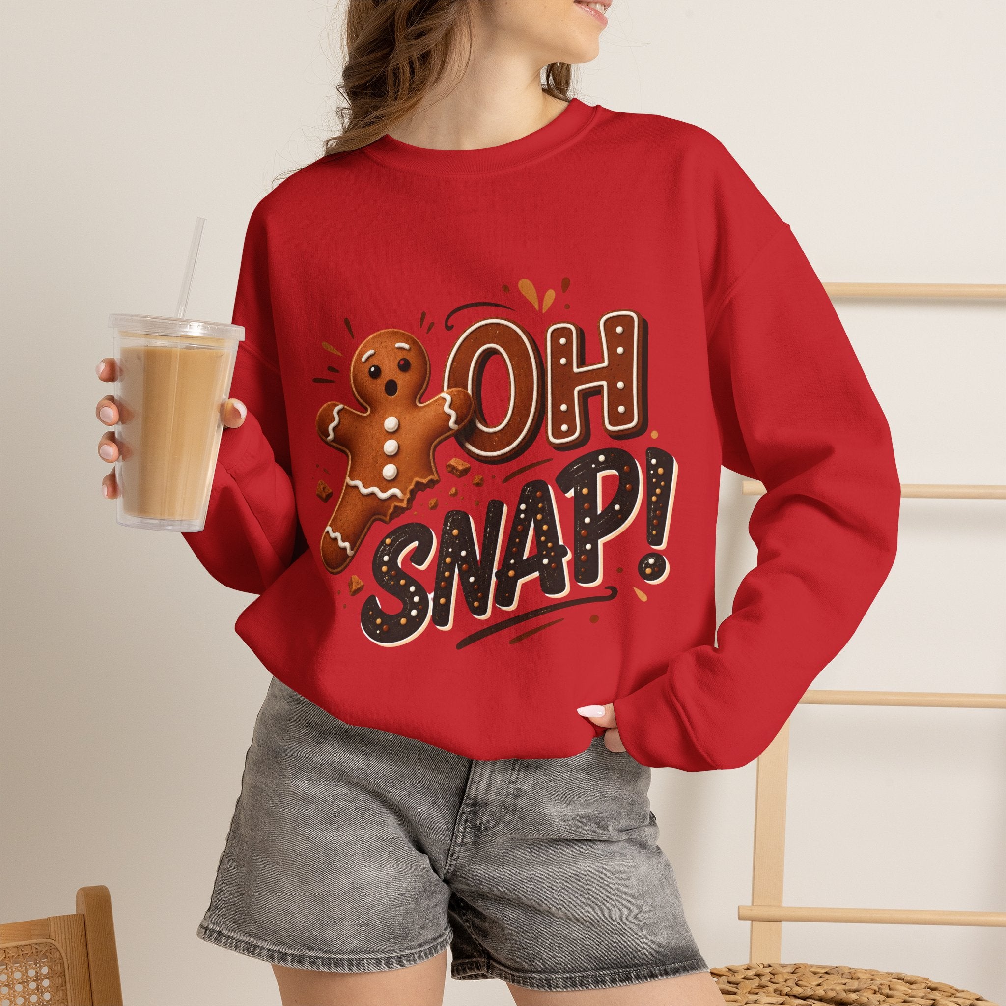 Gingerbread "Oh Snap!" Crewneck Sweatshirt