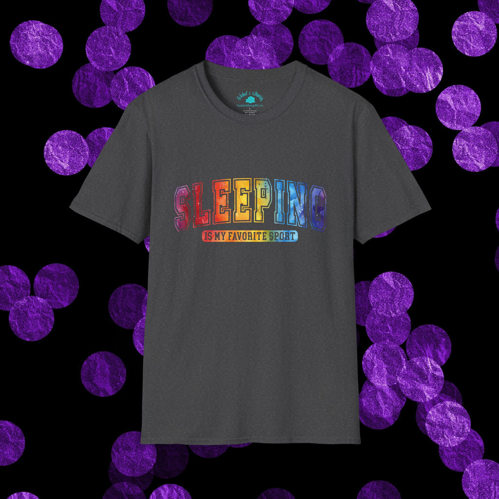 Sleeping Is My Favorite Sport - Rainbow Retro Graphic Tee