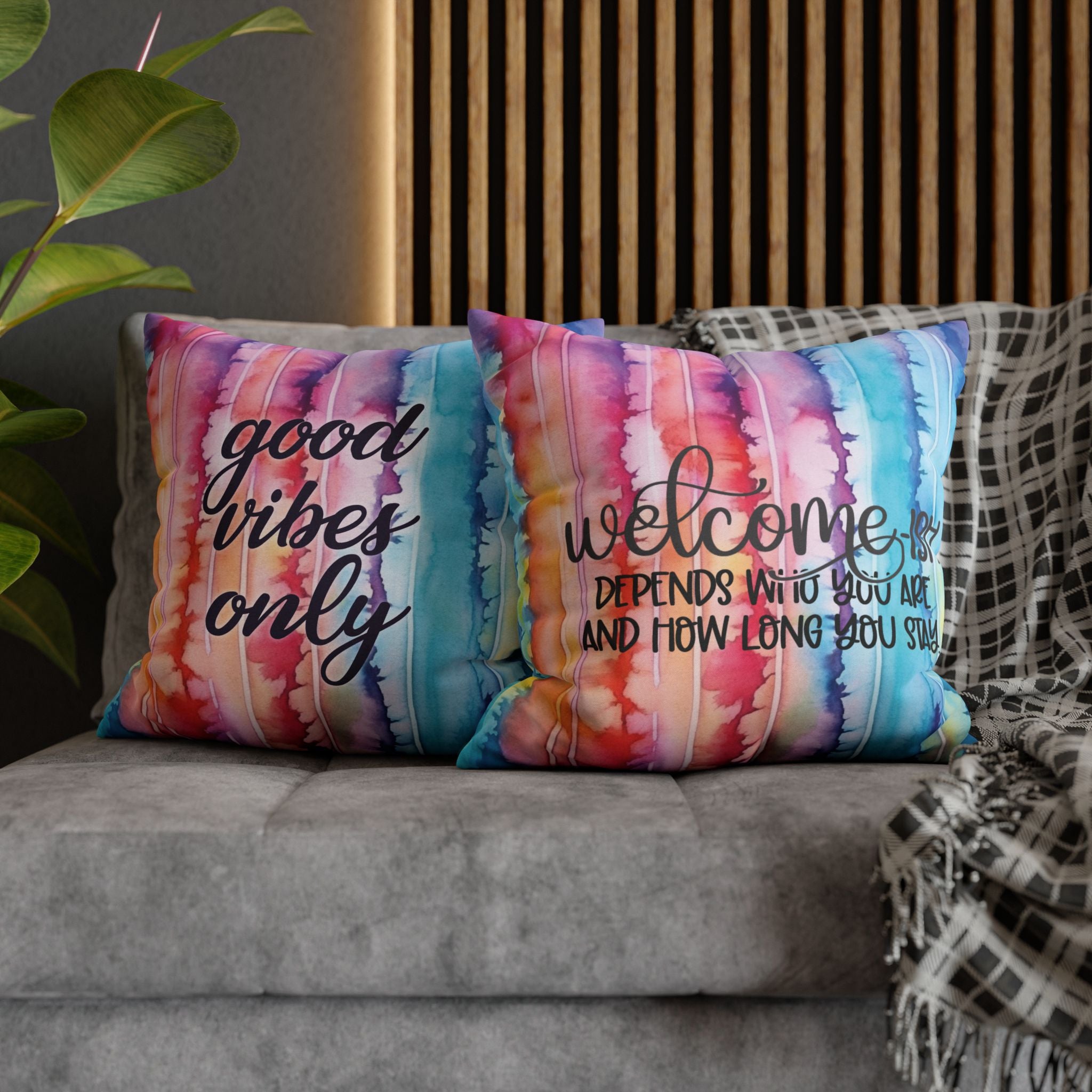 "Welcome-ish & Good Vibes" Accent Pillow Cover