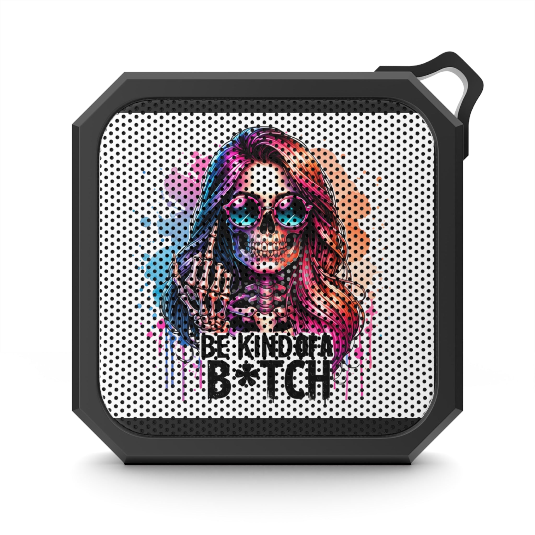 Bluetooth Speaker — Colorful Skull Girl 'Be Kind of a B*tch' Waterproof Portable Speaker