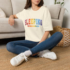 Sleeping Is My Favorite Sport - Rainbow Retro Graphic Tee