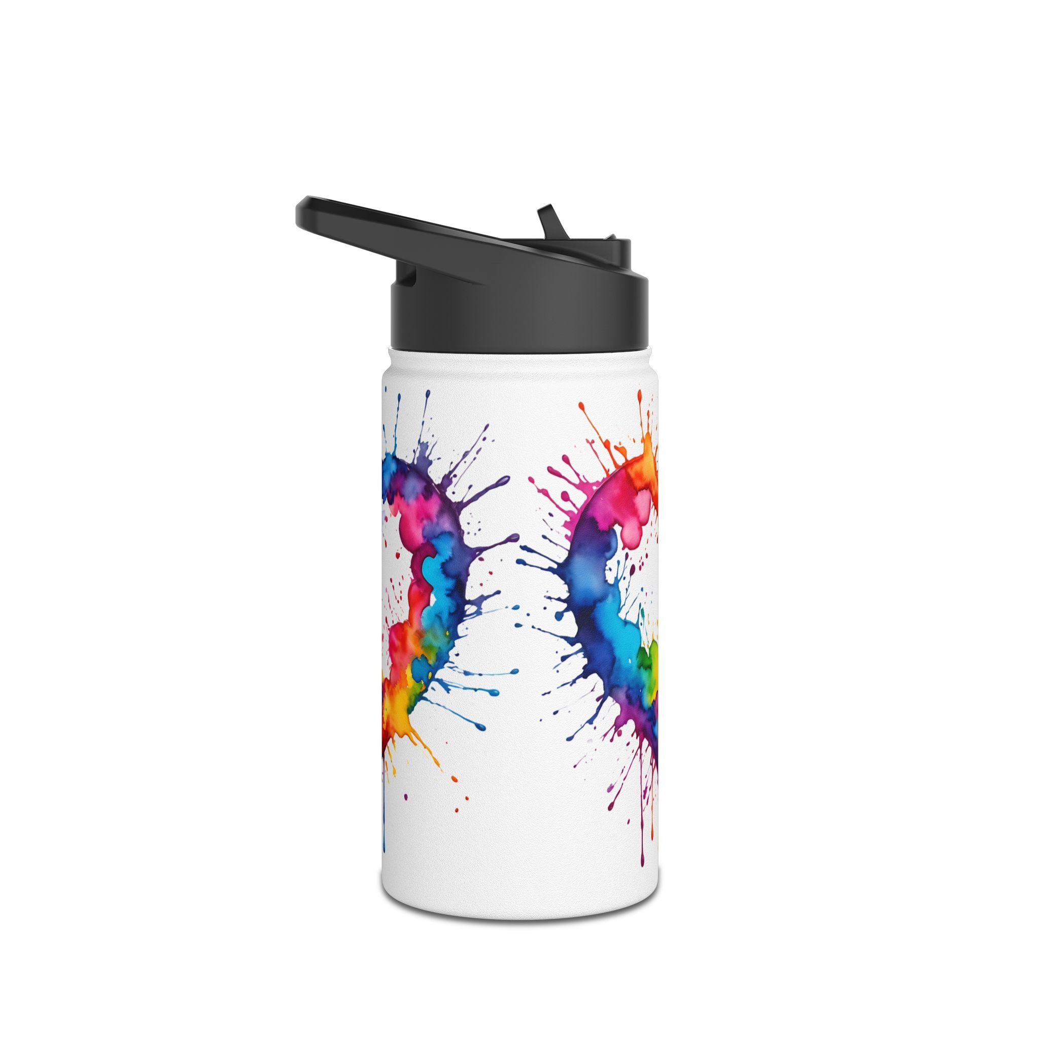 Dripping Rainbow Heart - Stainless Steel Water Bottle